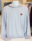 Johnnie-O Talon Performance T-Shirt Hoodie - Light Gray - Auburn