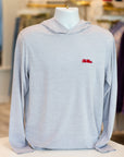 Johnnie-O Talon Performance T-Shirt Hoodie - Light Gray - Ole Miss