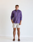 Southern Marsh Benton Grid Dress Shirt - Purple