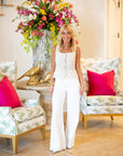 Belted Square Neck Top