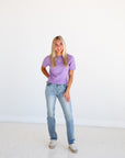 Short Sleeve Sweater - Lavender