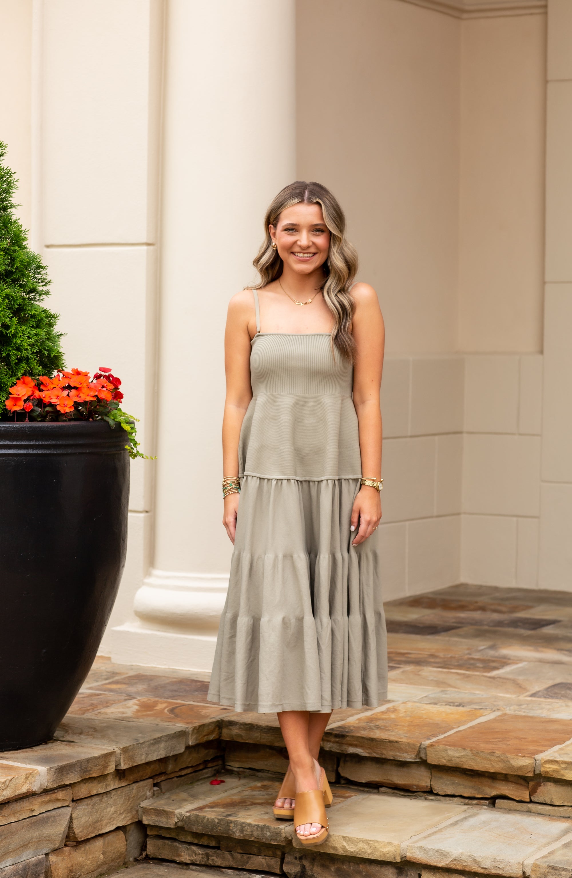 Tiered Midi Dress