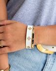 White Enamel Cuff Bracelet