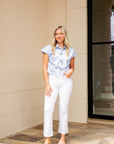 Floral Button Shirt - Blue
