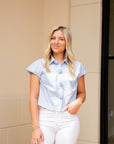 Floral Button Shirt - Blue