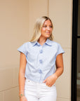 Floral Button Shirt - Blue
