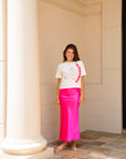Hot Pink Midi Skirt
