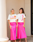 Hot Pink Midi Skirt
