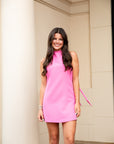 Bow Halter Mini Dress