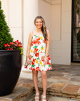 Cream Floral Mini Dress