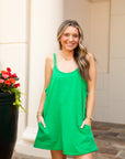 Mineral Washed Dress - Green