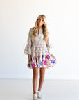 Multi-Color Embroidered Mini Dress