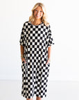 Checkered Midi Dress