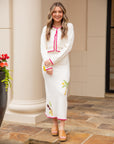 Embroidered Sweater Dress