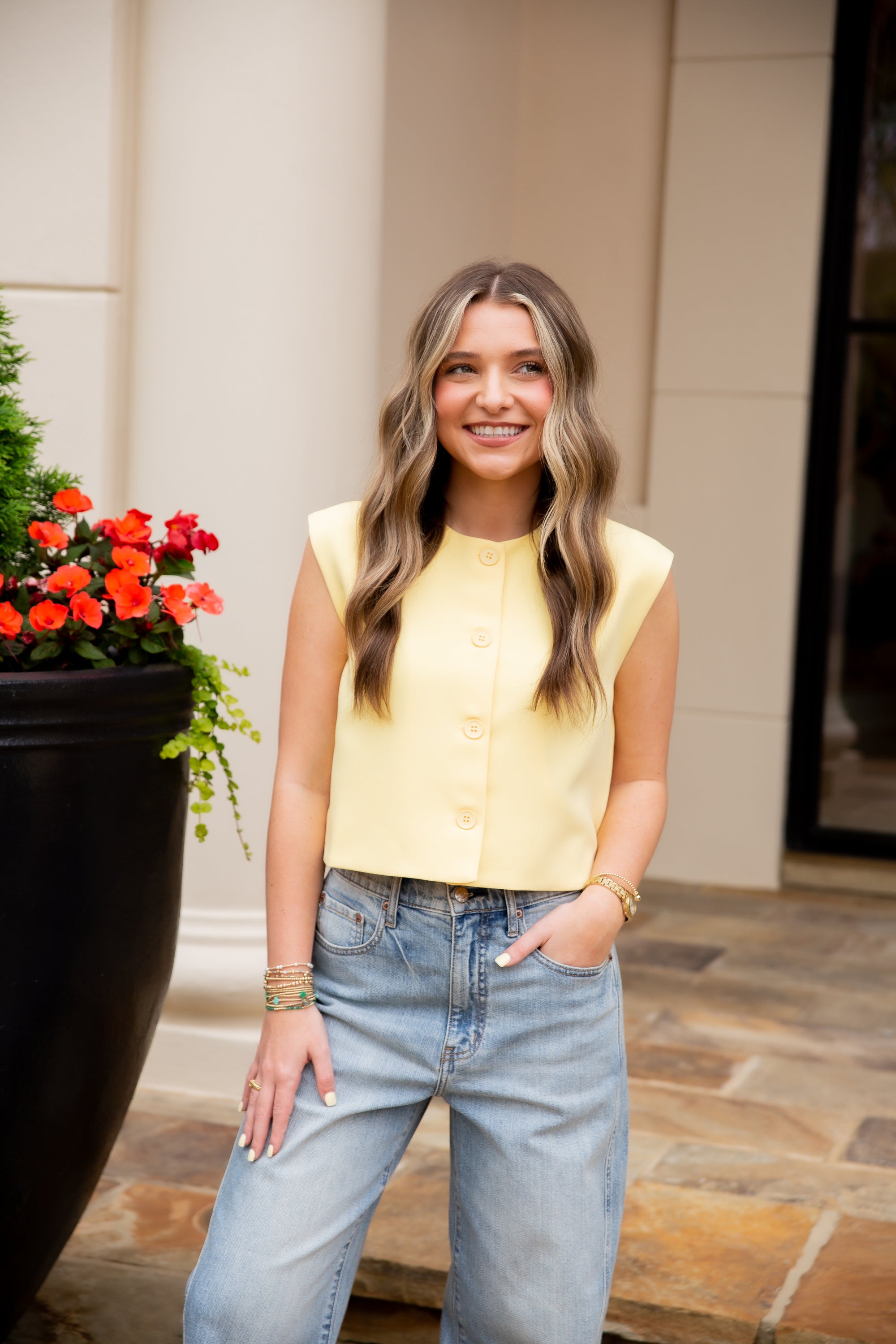 Button Up Top - Yellow