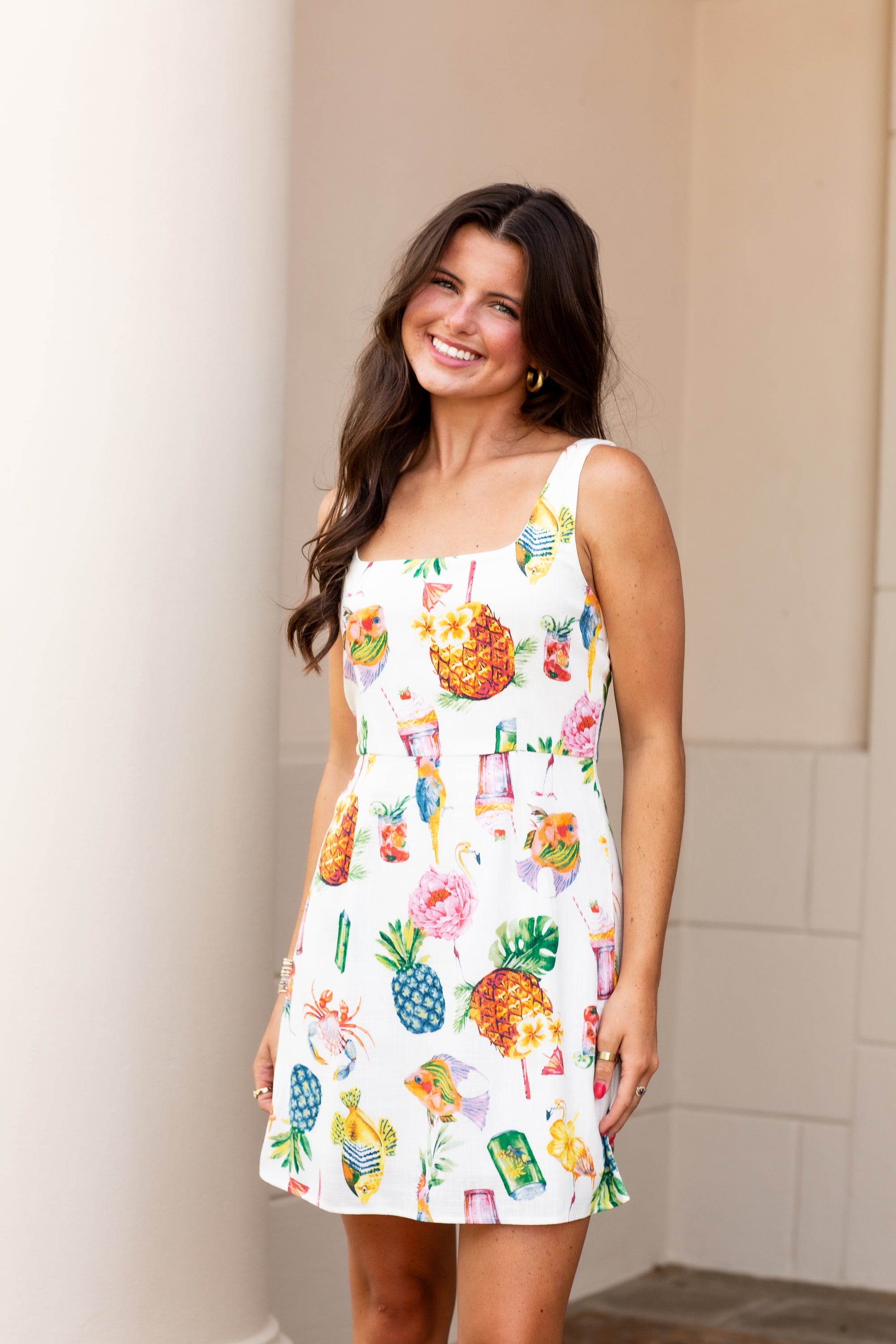 Tropical Linen Mini Dress