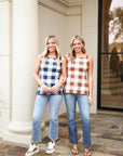 Gingham Top - Navy