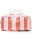 Stripe Makeup Bag - Red/Pink