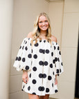 Polka Dot Puff Sleeve Mini Dress