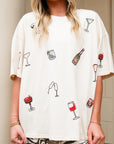 Cocktail Embroidered Tee