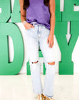 Purple Strapless Top