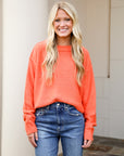 Oversized Knit Sweater - Orange
