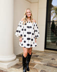 Polka Dot Puff Sleeve Mini Dress