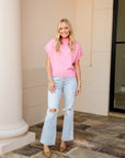 Pink Sleeveless Sweater