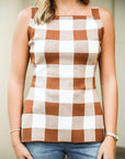 Gingham Top - Brown