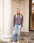 Elisa Cardigan - Brown & Navy