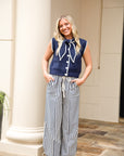 Parachute Pants - Dark Blue Stripe