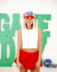 Mid Rise Skort - Red