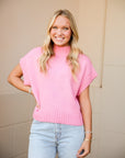 Pink Sleeveless Sweater