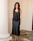 Satin Skirt Set - Black