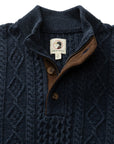Duck Head Haines 1/4 Zip Cable Knit Sweater - Navy Heather