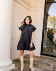 Rowan Ruffle Dress - Black