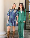 Plaid Mini Shirt Dress