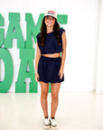 Bubble Skirt Set - Navy
