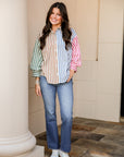 Color Block Top - Brown Combo
