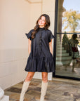 Rowan Ruffle Dress - Black