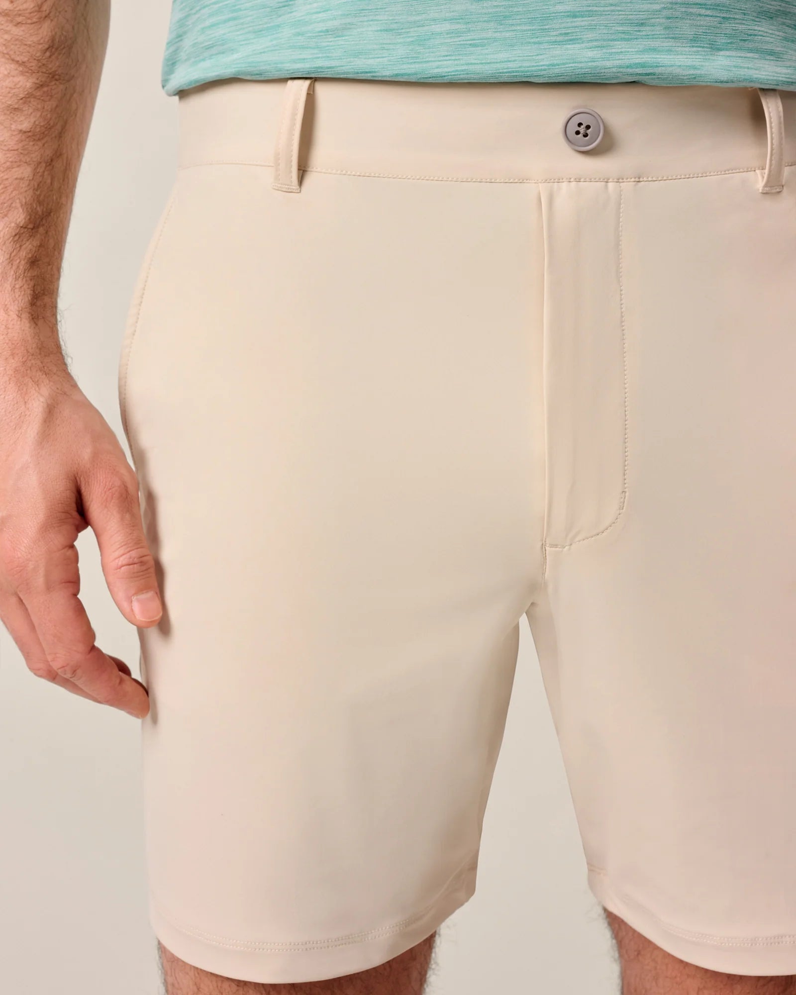 Johnnie-O Fusionn Knit Performance Pull-On Short- 7" - Stone
