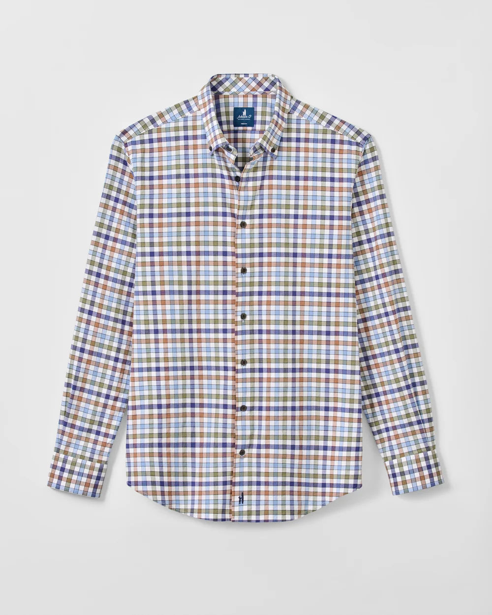 Johnnie-O Performance Flannel Button Down Shirt - Cedar Check - Sailor