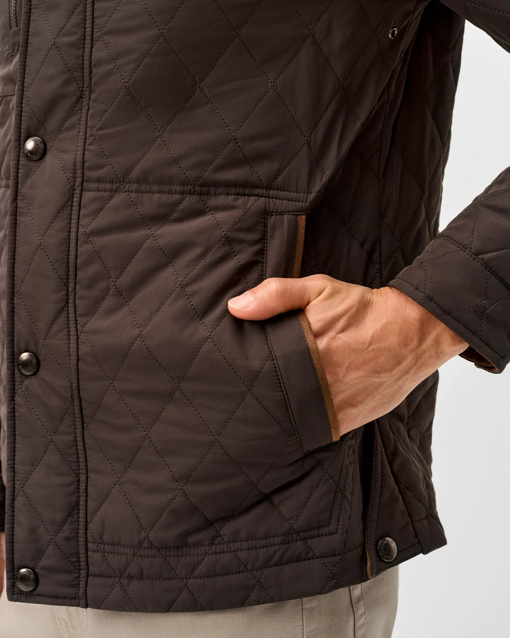 Johnnie-O Juno Quilted Snap Jacket - Cocoa