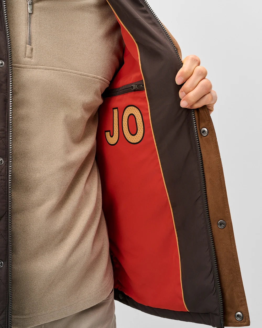 Johnnie-O Juno Quilted Snap Jacket - Cocoa