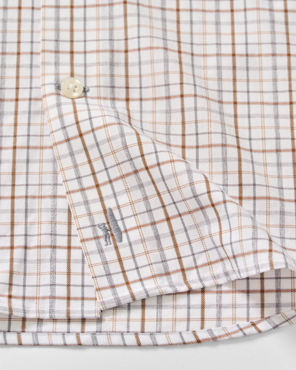 Johnnie-O Everyday Performance Button Down Shirt - Sandlewood Pane - White