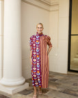 Nina Cranberry Stripe Shirt Dress