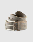 Johnnie-O Double Stitch Leather Belt - Gray