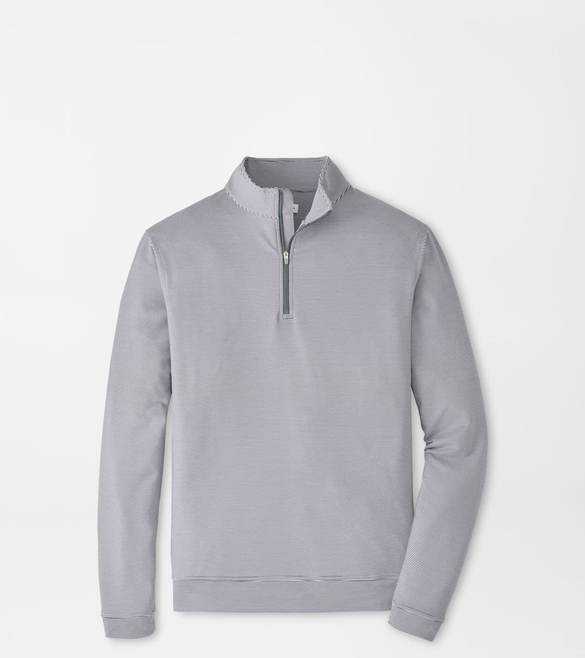Peter Millar Perth Sugar Stripe Performance Quarter-Zip - Iron/White