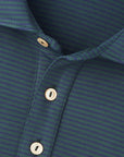Peter Millar Lyons Performance Jersey Long-Sleeve Polo - Edwin - Nordic Pine