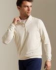 Peter Millar Perth Sugar Stripe Performance Quarter-Zip - Stone